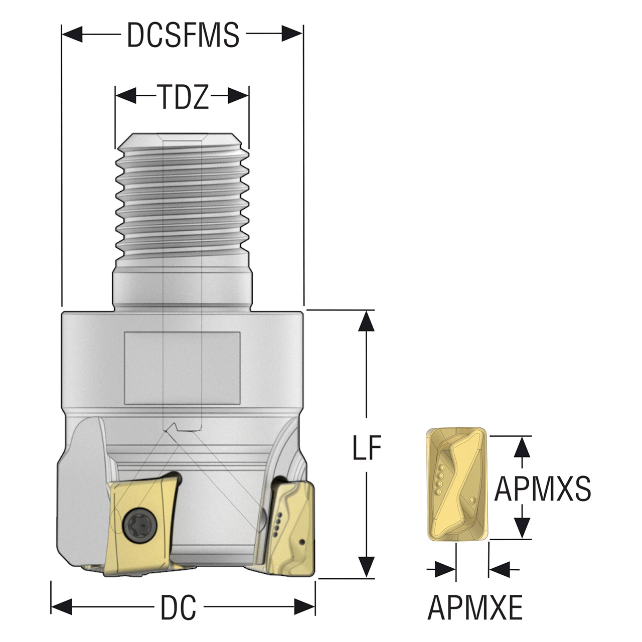 Seco Tools 10207990 | R217.94-01.25-16RE-LO12-3A 31.75mm Diameter x 40.00mm Functional Length x 90 Degree Cutting Edge Angle Indexable Square-Shoulder End Mill