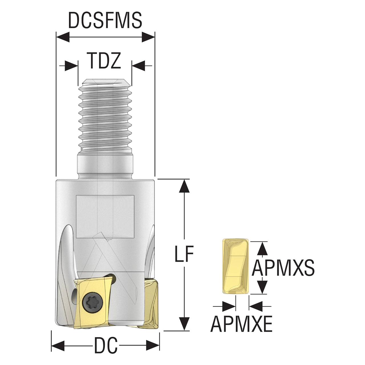 Seco Tools 10225144 | R217.94-01.25-16RE-08-4A 31.75mm Diameter x 35.00mm Functional Length x 90 Degree Cutting Edge Angle Indexable Square-Shoulder End Mill