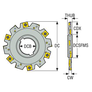 Seco Tools 75011288 | 335.19-100.10.27-5 100.00mm Diameter x 11.00mm Functional Length x 90 Degree Cutting Edge Angle Indexable Slotting Cutter