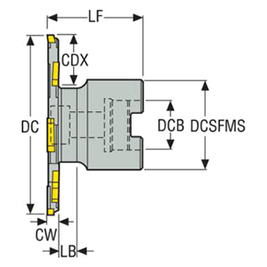 Seco Tools 75066088 | R335.19-080.04.22-4 80.00mm Diameter x 50.00mm Functional Length x 90 Degree Cutting Edge Angle Indexable Slotting Cutter