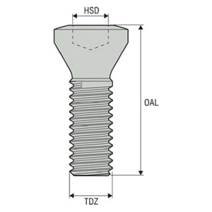 Seco Tools 02501798 | C02504-T07P 0.136" Diameter x 0.185" OAL x 0.039" Height x 60 Degree Head Countersunk Angle Insert Screw for Indexable
