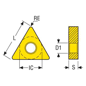 Seco Tools 03280007 |TNMG270612-M5 0.625" Inscribed Circle Diameter x 0.047" Corner Radius x 0.250" Thickness 6 Cutting Edge Carbide Turning Insert