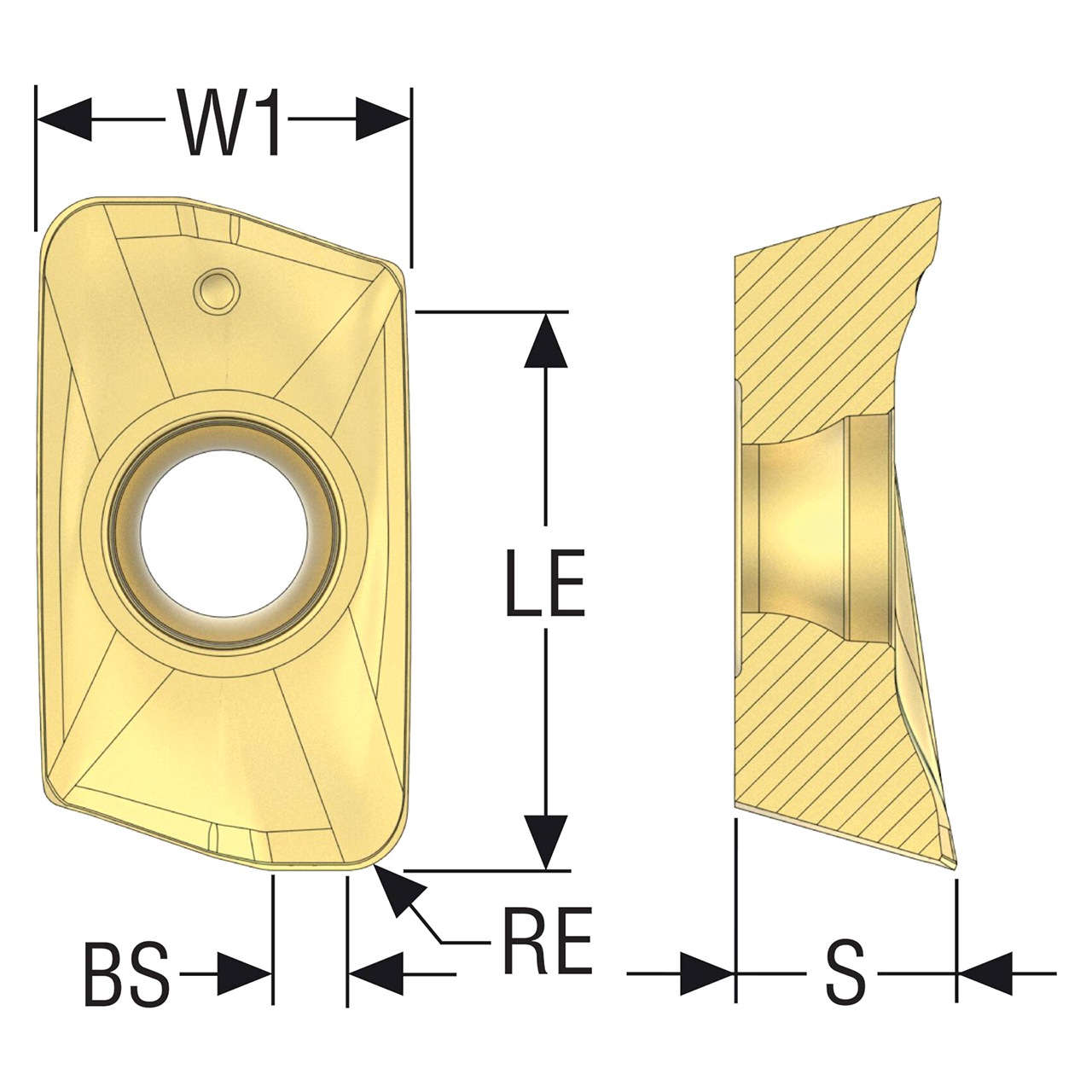 Seco Tools 00005998 | XOMX120416TR-M12 0.063" Corner Radius x 0.200" Thickness 2 Cutting Edge Carbide Milling Insert