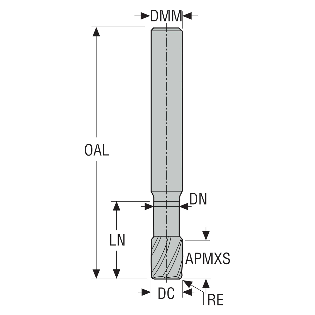 Seco Tools 00020073 | 910030R010 3.00mm Diameter x 3.00mm Shank x 0.10mm Corner Radius x 40.00mm OAL x 40 Degree Helix Angle 3 Flute MEGA Coated Carbide Corner Radius End Mill