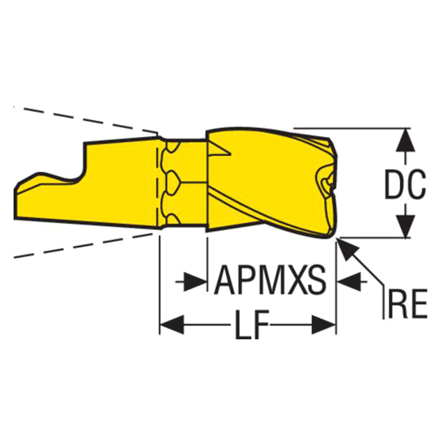 Seco Tools 00023715 | MM08-08009-R05A30-M03 8.00mm Diameter x 0.50mm Corner Radius x 90 Degree Cutting Edge Angle PVD Coated Carbide Slotting Milling Tip Insert