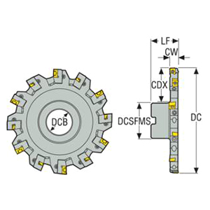 Seco Tools 00079964 | R335.18-05.00-0809N 127.00mm Diameter x 50.80mm Functional Length x 90 Degree Cutting Edge Angle Indexable Slotting Cutter