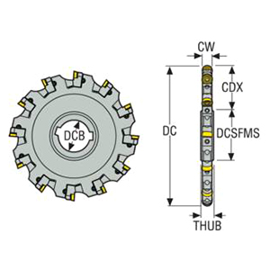 Seco Tools 00079979 | 335.18-06.00-0708N-R5 154.40mm Diameter x 12.94mm Functional Length x 90 Degree Cutting Edge Angle Indexable Slotting Cutter
