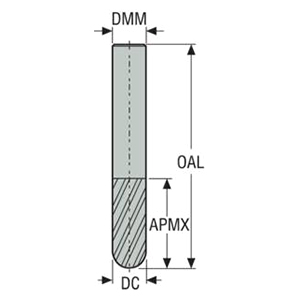 Seco Tools 03083993 | STB440M.2200D2B.0Z4 ALTIN 20.00mm Diameter x 20.00mm Shank x 10.00mm Corner Radius x 105.00mm OAL x 40 Degree Helix Angle 4 Flute AlTiN Coated Carbide Ball End Mill (N09692)