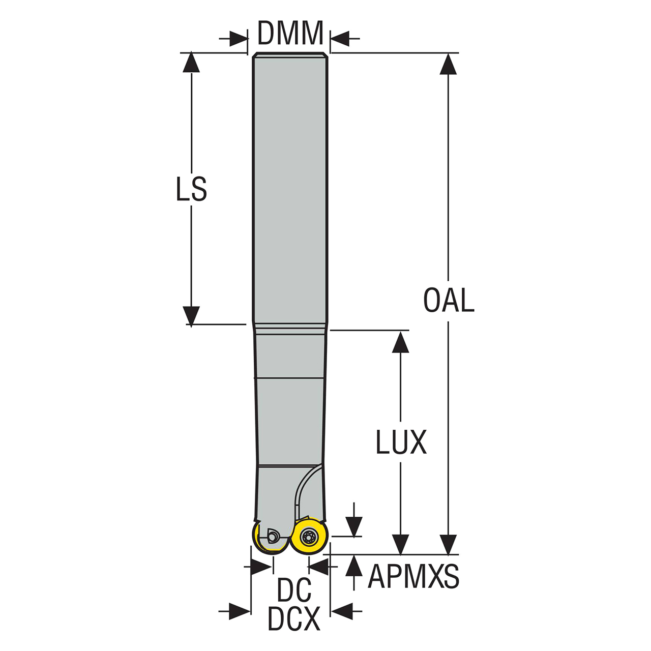 Seco Tools 00040300 | R217.29-1616.0-04.2.100E 8.00mm Diameter x 16.00mm Shank x 160.00mm OAL Copy Mill Round Insert