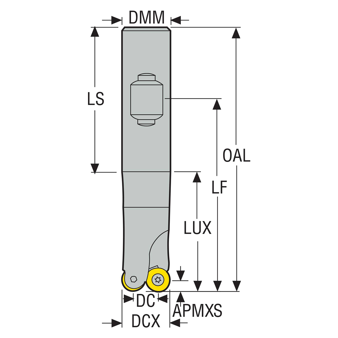 Seco Tools 00040302 | R217.29-1616.3-04.2.040 8.00mm Diameter x 16.00mm Shank x 88.00mm OAL Copy Mill Round Insert