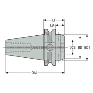 Seco Tools 00056667 | EM25044012235 40.00mm Diameter x 136.65mm OAL Modular Tool Holding System Adapter