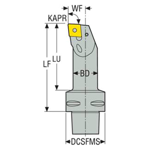 Seco Tools 00081760 | C5-PCLNL-22110-12 32.00mm Body Diameter x 3.465" Head Length x 22.00mm Functional Width x 95 Degree Cutting Edge Angle Modular Turning Head