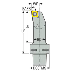 Seco Tools 00094061 | C3-SCLCL-11065-09 0.630" Body Diameter x 1.890" Head Length x 0.433" Functional Width x 95 Degree Cutting Edge Angle Modular Turning Head