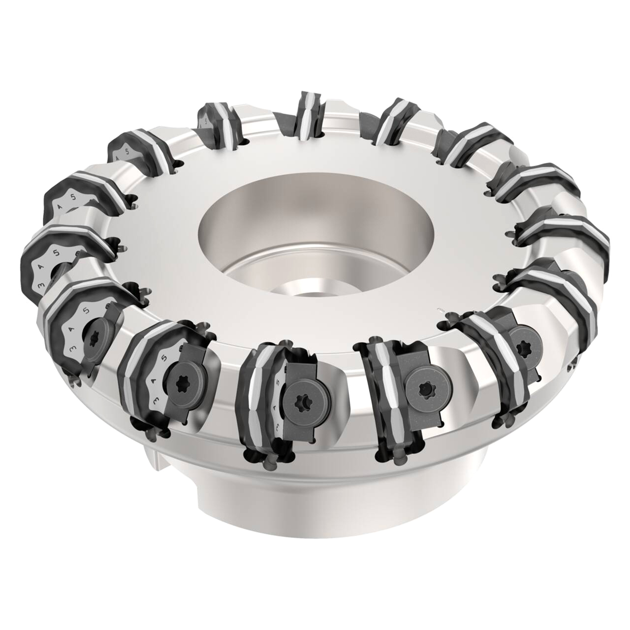 Seco Tools 02670210 | R220.48-0080-09-09M 80.00mm Diameter x 6.00mm Depth of Cut x 50.00mm Functional Length -8 Degree Rake Radial Angle Indexable Face Mill Cutter