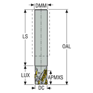 Seco Tools 02709311 | R217.69-1612.0-10-06.2N 12.00mm Diameter x 16.00mm Shank x 10.00mm Maximum Cutting Depth x 66.00mm Shank Length x 90 Degree Cutting Edge Angle 2 Flute Indexable Square Shoulder Mill
