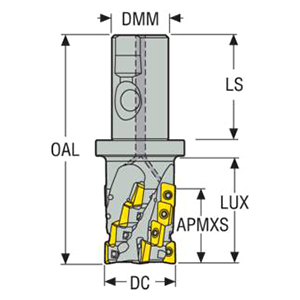 Seco Tools 02709540 | R217.69-3240.3S-033-12.3AN 40.00mm Diameter x 32.00mm Shank x 33.00mm Maximum Cutting Depth x 60.00mm Shank Length x 90 Degree Cutting Edge Angle 3 Flute Indexable Square-Shoulder End Mill
