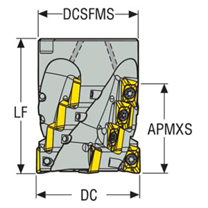 Seco Tools 02710037 | R220.69-00080-047-18.5AN 80.00mm Diameter x 47.00mm Maximum Cutting Depth x 70.00mm Functional Length x 90 Degree Cutting Edge Angle 5 Flute Indexable Square-Shoulder Face Mill