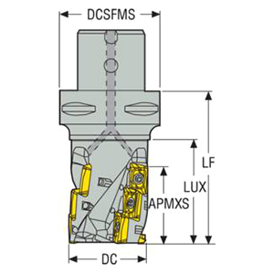 Seco Tools 02717924 | C6-R217.69-066-044-12.5AN 66.00mm Diameter x 119.00mm OAL 90 Degree Cutting Edge Angle 5 Flute Indexable Square Shoulder Mill