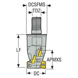Seco Tools 02827019 | R217.69-1225.RE-025-10.2A 25.00mm Diameter x 61.75mm OAL 90 Degree Cutting Edge Angle 2 Flute Indexable Square Shoulder Mill