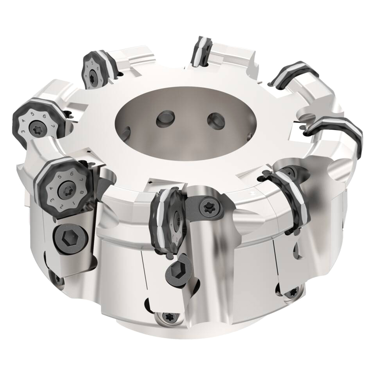 Seco Tools 02883045 | R220.48-0125-09-08CS 125.00mm Diameter x 6.00mm Depth of Cut x 80.00mm Functional Length -8 Degree Rake Radial Angle Indexable Face Mill Cutter