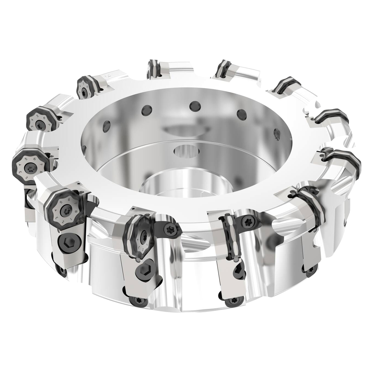 Seco Tools 02883055 | R220.48-808.00-09-12CS 200.00mm Diameter x 6.00mm Depth of Cut x 80.00mm Functional Length -8 Degree Rake Radial Angle Indexable Face Mill Cutter