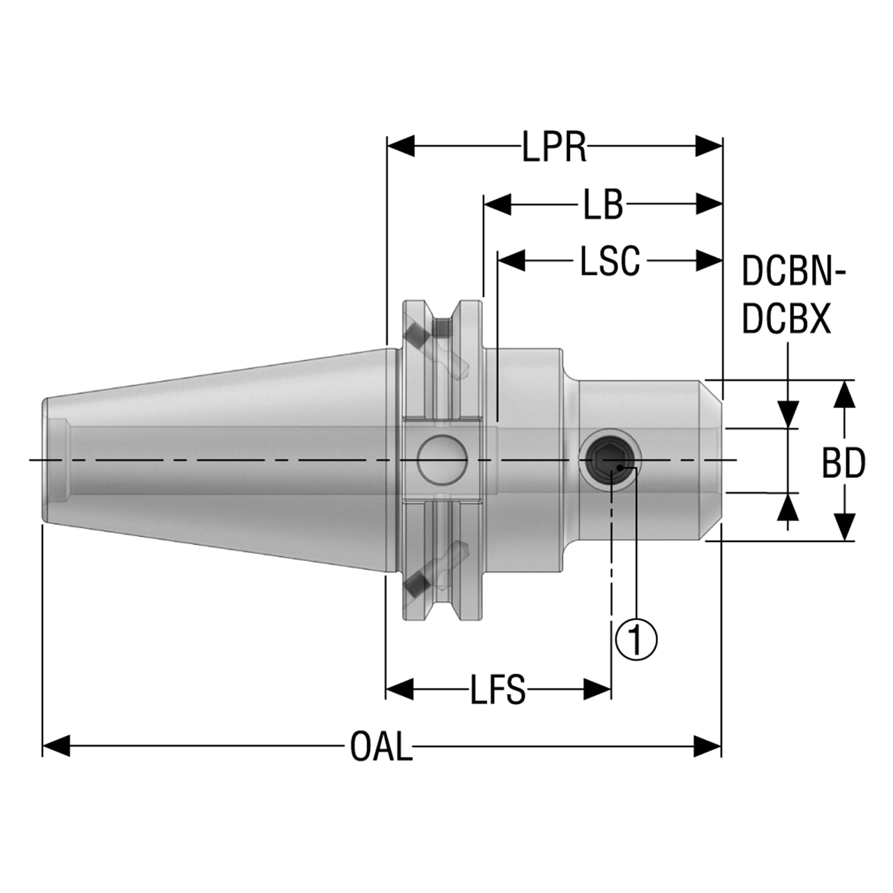 Seco Tools 03201508 | CAT40ADB-EM0.750-2.500 2.000" Diameter x 5.187" OAL End Mill Holder