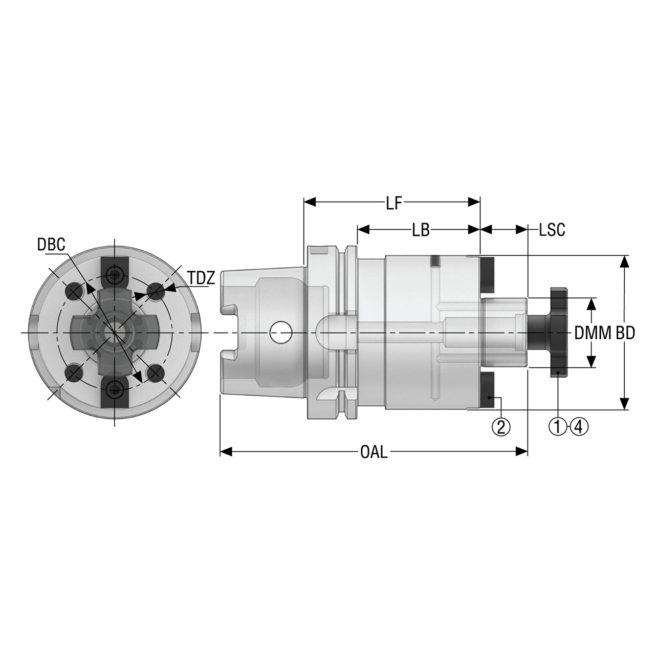 Seco Tools 03301571 | HSKA63-SM40-060-L1 89.00mm Diameter x 40.00mm Shank x 119.00mm OAL Shell Mill Holder