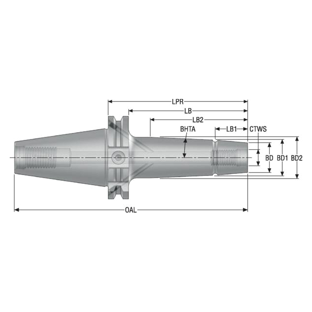 Seco Tools 03308039 | DIN40ADB-M20-060-V 36.50mm Diameter x 128.40mm OAL End Mill Adapter