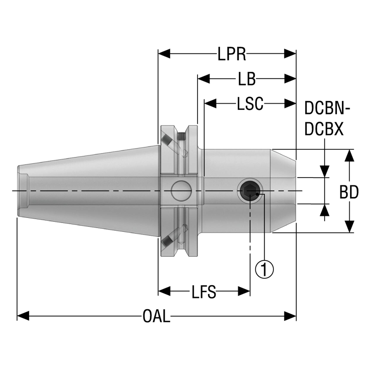 Seco Tools 10008204 | CAT50TFADB-EM0.625-5.750 47.00mm Diameter x 247.65mm OAL End Mill Holder