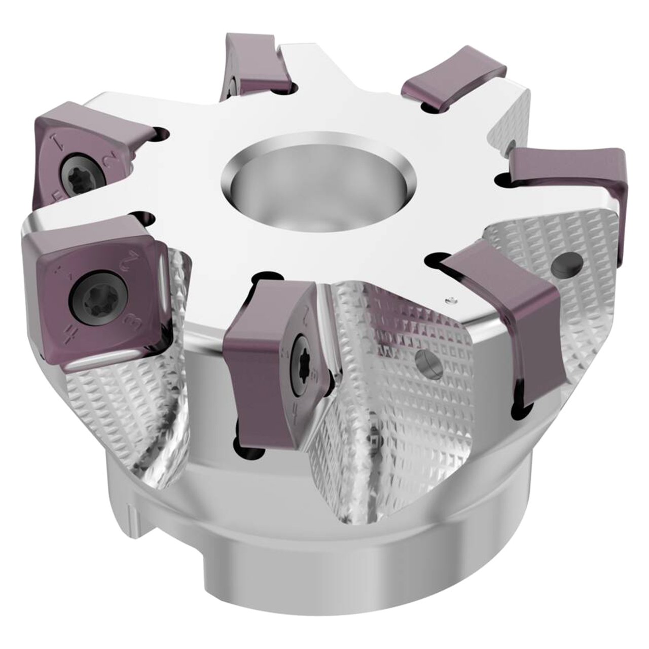 Seco Tools 10134778 | R220.88-0063-12-7SAP 63.00mm Diameter x 9.00mm Depth of Cut x 40.00mm Functional Length -9.5 Degree Rake Radial Angle Indexable Chamfer & Angle Face Mill