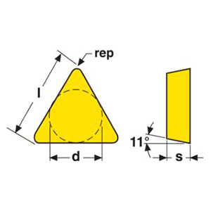 Seco Tools 74053362 | TPGN160308 TP1606 Insert Size x 9.52mm Inscribed Circle Diameter x 0.80mm Corner Radius 3 Cutting Edge Uncoated Turning Insert