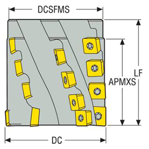 Seco Tools 75000109 | R220.59-00080.068-12.6 80.00mm Diameter x 68.00mm Maximum Cutting Depth x 85.00mm Functional Length x 90 Degree Cutting Edge Angle 6 Flute Indexable Square Shoulder Mill