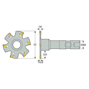 Seco Tools 75034462 | R335.10-25063.3-02-5 63.00mm Diameter x 2.50mm Maximum Cutting Depth x 90 Degree Cutting Edge Angle Indexable Slotting Cutter