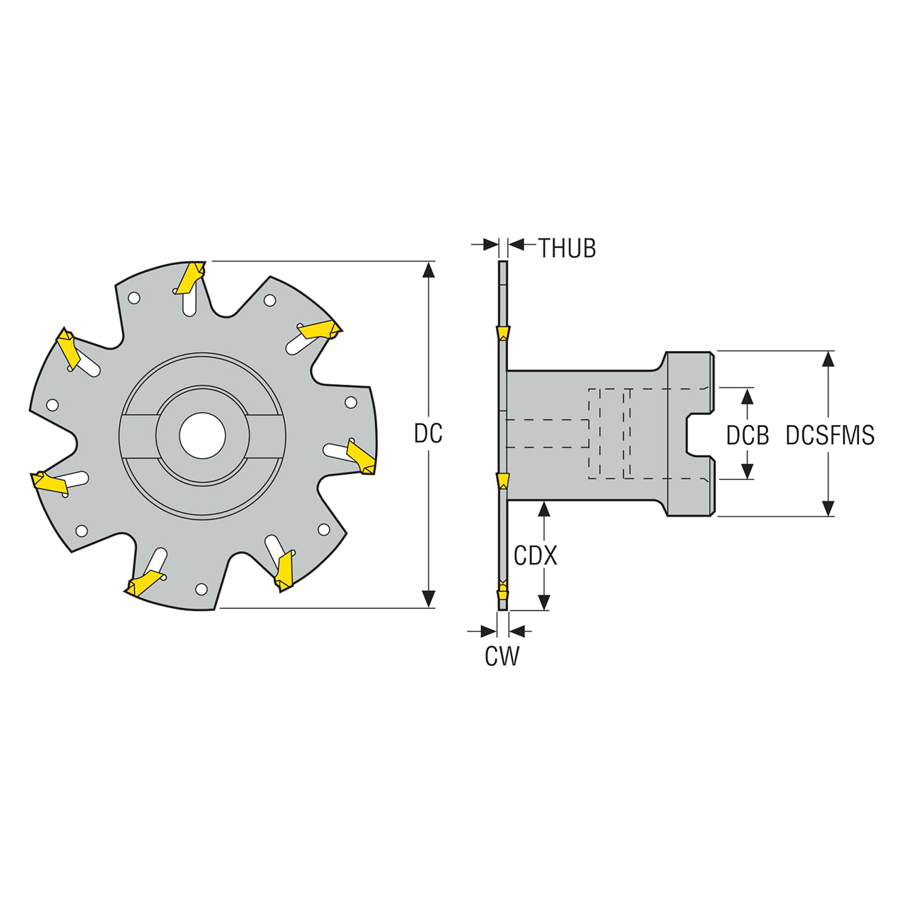 Seco Tools 75054673 | R335.10-03.00-3B 76.20mm Diameter x 3.10mm Maximum Cutting Depth x 90 Degree Cutting Edge Angle Indexable Slotting Cutter