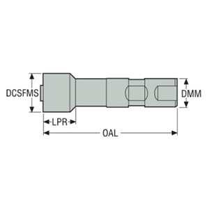 Seco Tools 75054834 | 335.10-01.00-3-A 25.40mm Connection Diameter x 25.40mm Shank x 106.00mm OAL Slotting Cutter Adapter