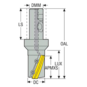 Seco Tools 75056423 | R235.15A-02.00-3S-50A 2.000" Diameter x 1.250" Shank x 1.969" Maximum Cutting Depth x 2.441" Shank Length x 90 Degree Cutting Edge Angle 3 Flute Indexable Square Shoulder Mill