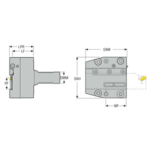 Seco Tools 03070428 | R150.10-G-VDI30-20JETI Indexable CutOff Blade Tool Block