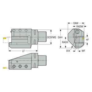 Seco Tools 03142921 | C5-ASHL-095-20JETI Modular Tool Holding System Adapter