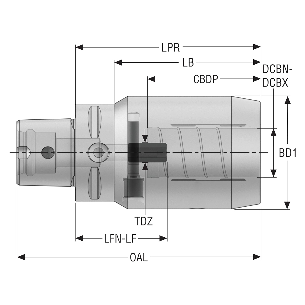 Seco Tools 10137309 | C5-HC16-085 38.00mm Body Diameter x 1.811" Body Length Hydraulic Chuck