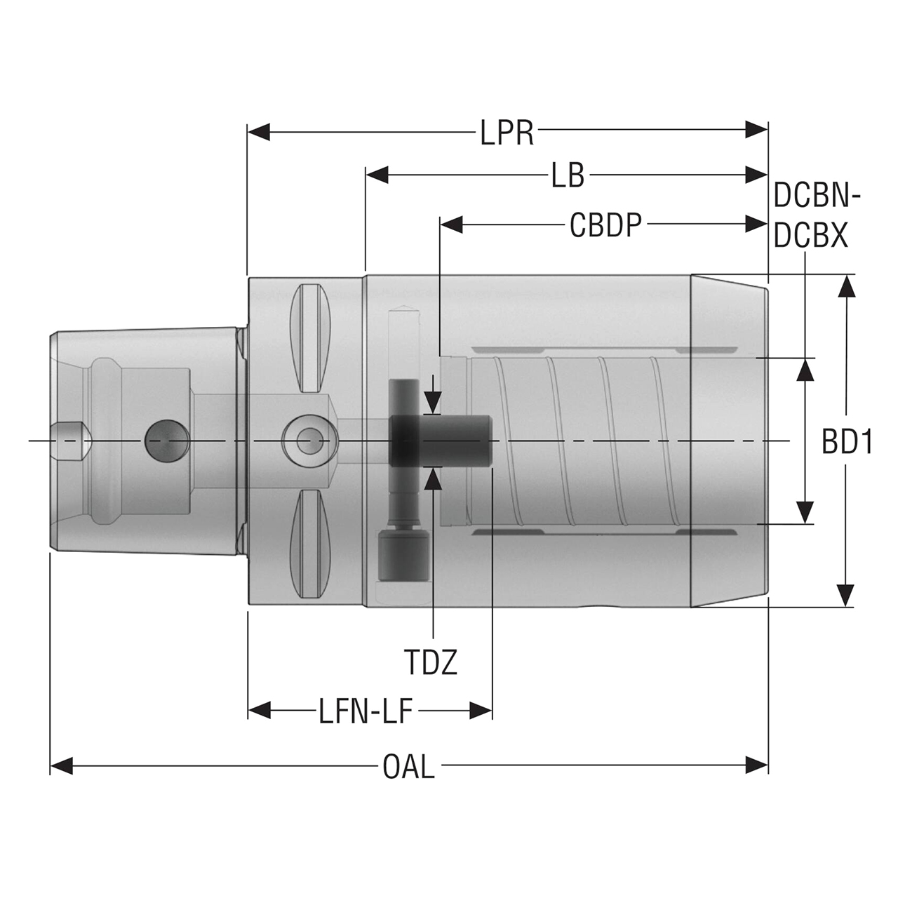 Seco Tools 10137314 | C6-HC10-075 30.00mm Body Diameter x 1.339" Body Length Hydraulic Chuck