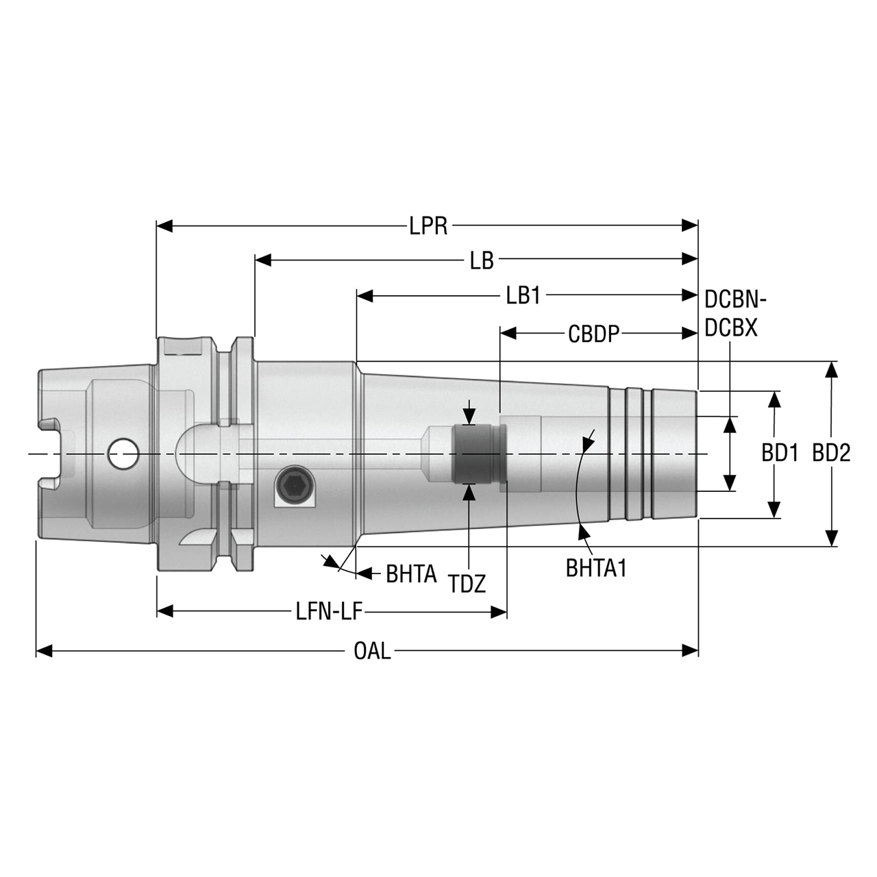 Seco Tools 10137332 | HSKA63-HCS16-145 1.260" Body Diameter x 3.543" Body Length Hydraulic Chuck