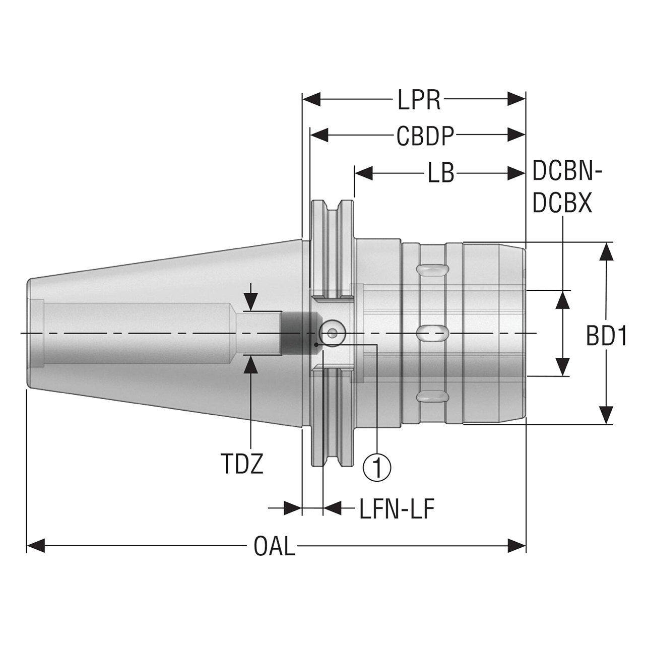 Seco Tools 10185655 | CAT40TFAD-PMC0.750-3.000 UNF 5/8"-18 Thread Diameter Size x 5.693" OAL Milling Chuck