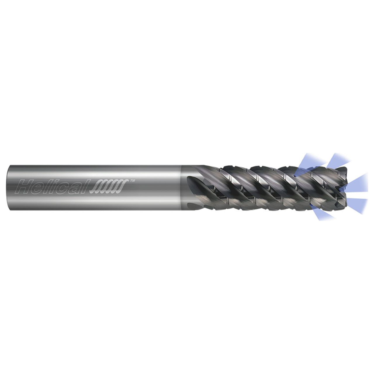Helical Solutions 89952 | 0.500" Diameter x 0.500" Shank x 4.000" OAL x 1.625" LOC 5 Flute NPLUS Coated Corner Radius End Mill
