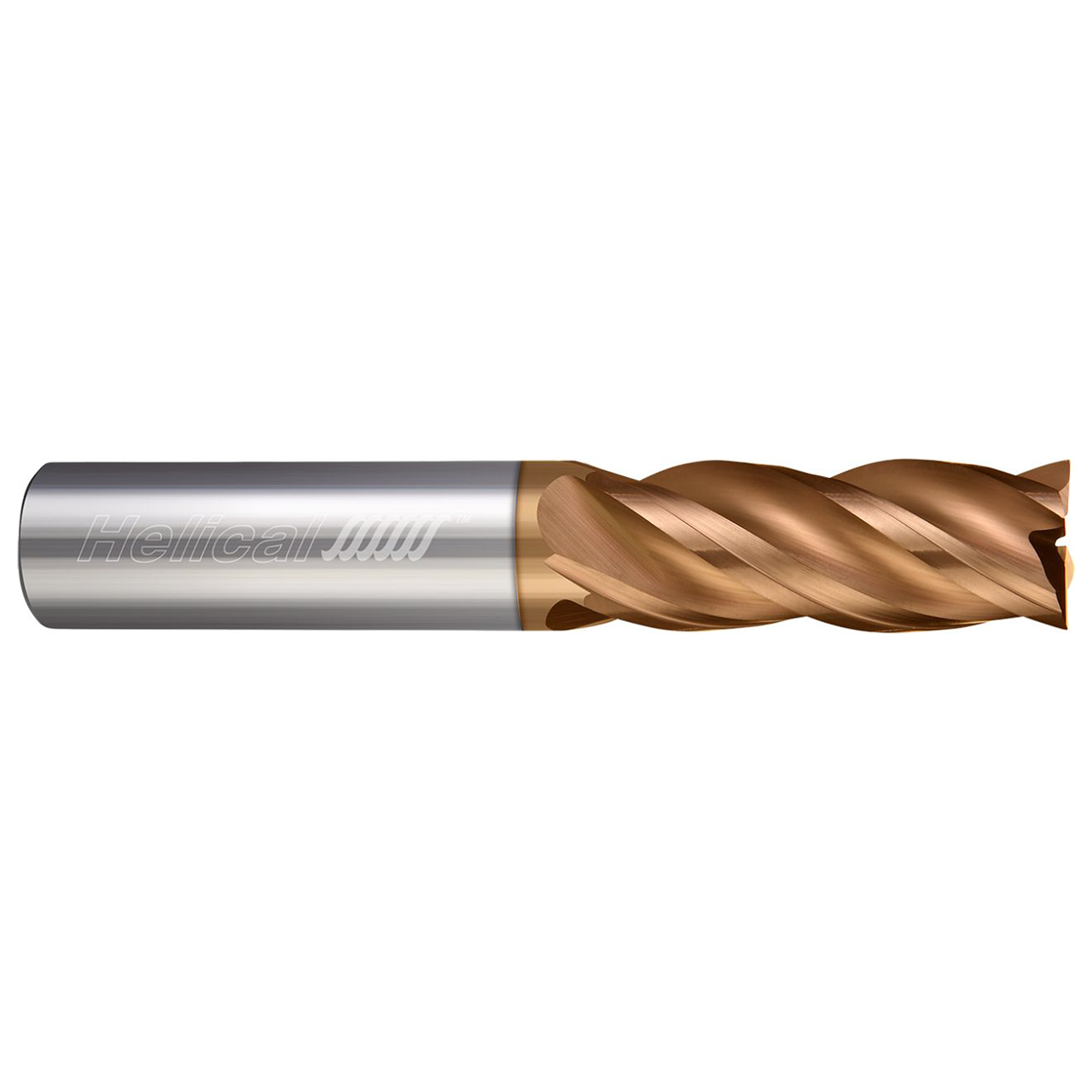 Helical Solutions 89681 | 1.000" Diameter x 1.000" Shank x 6.000" OAL x 3.000" LOC 4 Flute TPLUS Coated Square End Mill