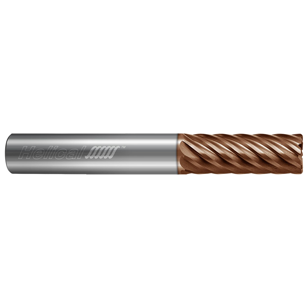 Helical Solutions 89637 | 0.250" Diameter x 0.250" Shank x 2.000" OAL x 0.375" LOC 8 Flute TPLUS Coated Corner Radius End Mill