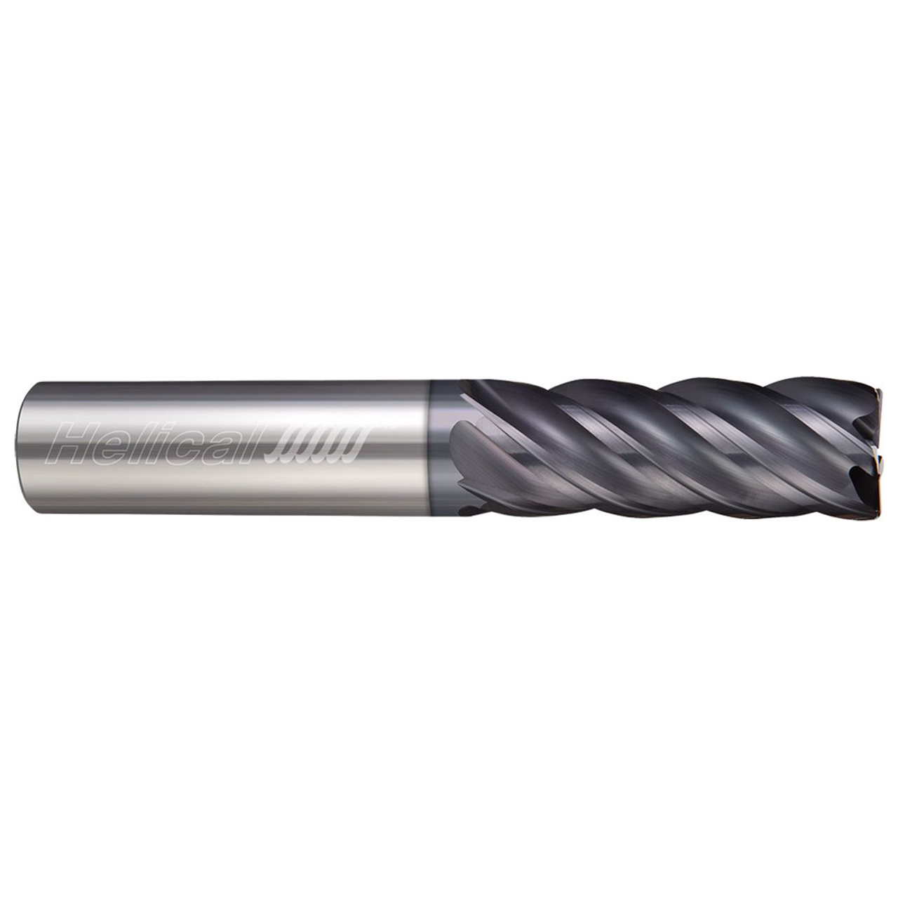 Helical Solutions 89146 | 0.375" Diameter x 0.375" Shank x 2.000" OAL x 0.500" LOC 5 Flute APLUS Coated Corner Radius End Mill