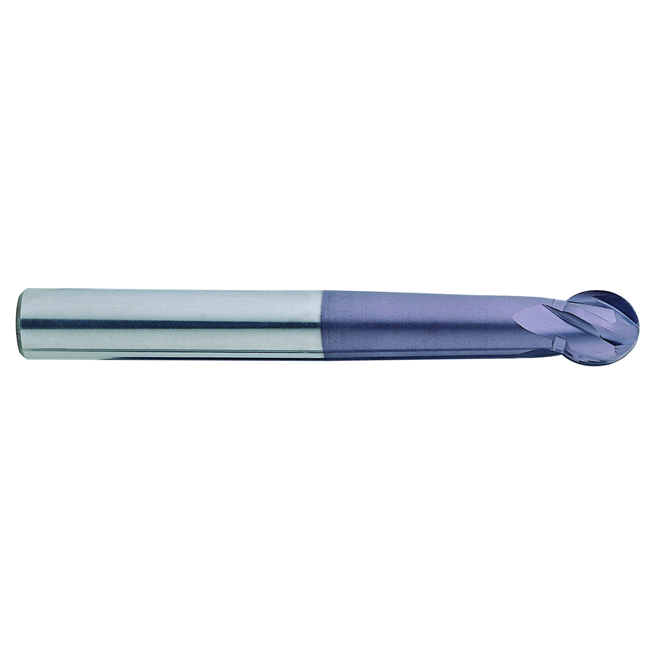 YG1 93422 | 1/2" Diameter x 1/2" Shank x 2/5" LOC x 4-1/4" OAL x 1/4" Radius x 30 Degree Helix Angle 4 Flute AlTiN Coated Carbide Ball Nose End Mill