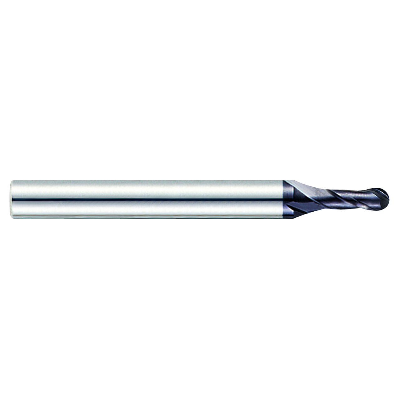 YG1 93429 | 1.10mm Diameter x 3.00mm Shank x 3.00mm LOC x 40.00mm OAL x 0.55mm Radius x 30 Degree Helix Angle 2 Flute ALTiN Coated Carbide Ball Nose End Mill