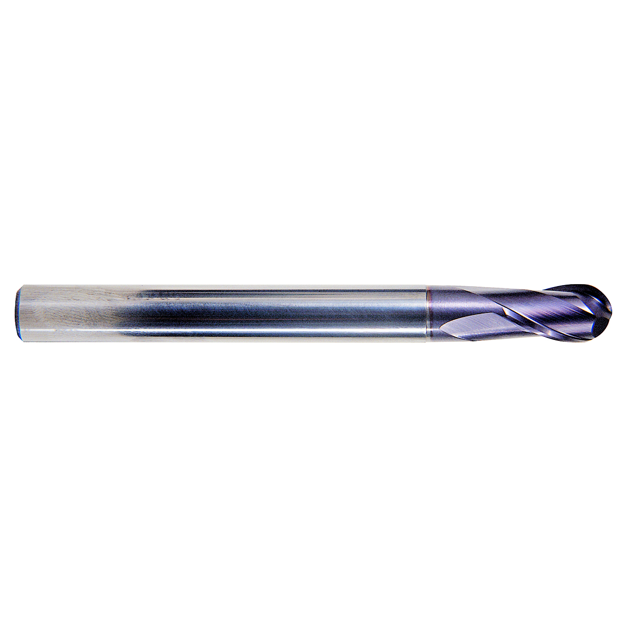 YG1 93517 | 1/8" Diameter x 1/4" Shank x 5/16" LOC x 2-3/4" OAL x 1/16" Radius x 30 Degree Helix Angle 2 Flute AlTiN Coated Carbide Ball Nose End Mill