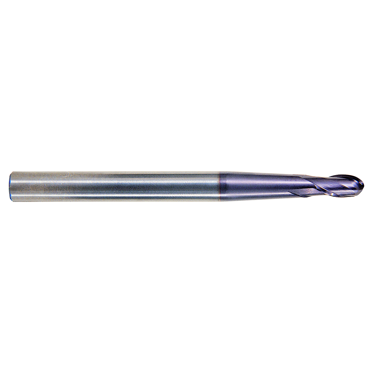 YG1 93527 | 1/16" Diameter x 1/4" Shank x 5/32" LOC x 1-5/8" LBS x 3-1/8" OAL x 1/32" Radius x 30 Degree Helix Angle 2 Flute ALTiN Coated Carbide Ball Nose End Mill